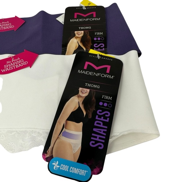 Maidenform Firm Control Shapewear Tame Your Tummy Lace Thong Size Medium 2 pair - Picture 2 of 8